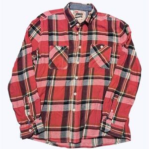 JNCO Pink and Blue Plaid Button Up Shirt NWOT